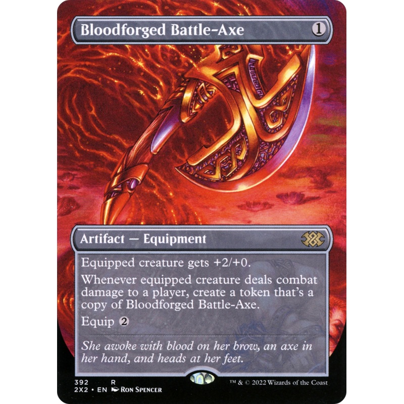 Bloodforged Battle-Axe (Borderless Alternate Art) [Double Masters 2022]