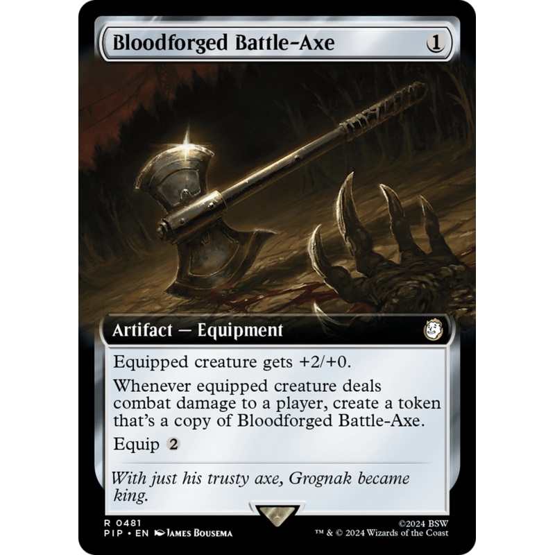 Bloodforged Battle-Axe (Extended Art) [Fallout] Foil