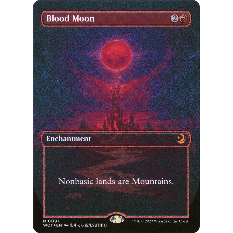 Blood Moon (Anime Borderless) (Confetti Foil) [Wilds of Eldraine: Enchanting Tales]