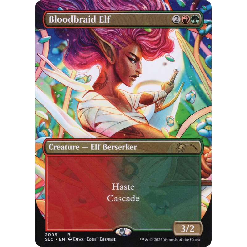 Bloodbraid Elf (Borderless Alternate Art) [Secret Lair 30th Anniversary Countdown Kit]
