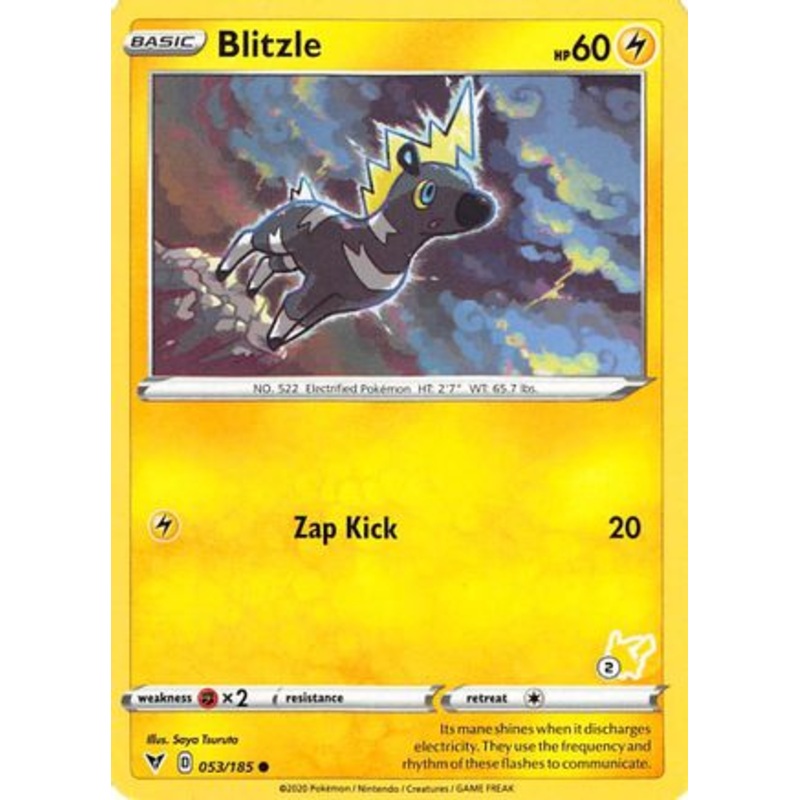 Blitzle (053/185) (Pikachu Stamp #2) [Battle Academy 2022]