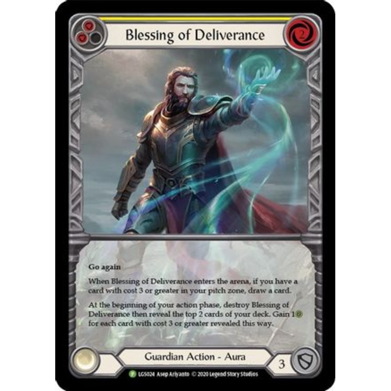Blessing of Deliverance (Yellow) – LGS024 (LGS024) Rainbow Foil – Flesh and Blood: Promo Cards