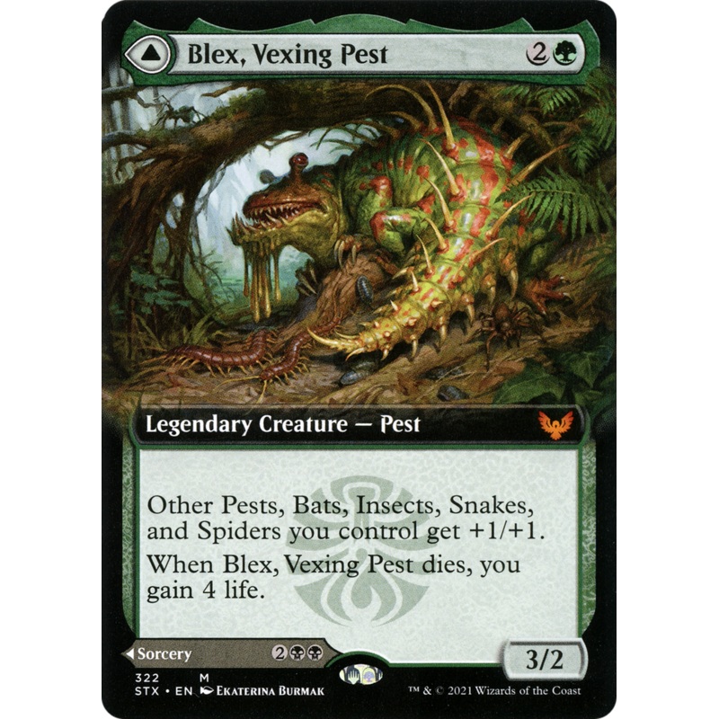 Blex, Vexing Pest // Search for Blex (Extended Art) [Strixhaven: School of Mages] Foil