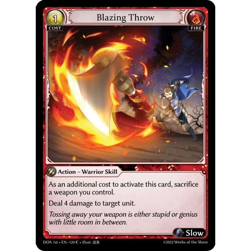 Blazing Throw (120) [Dawn of Ashes: 1st Edition]