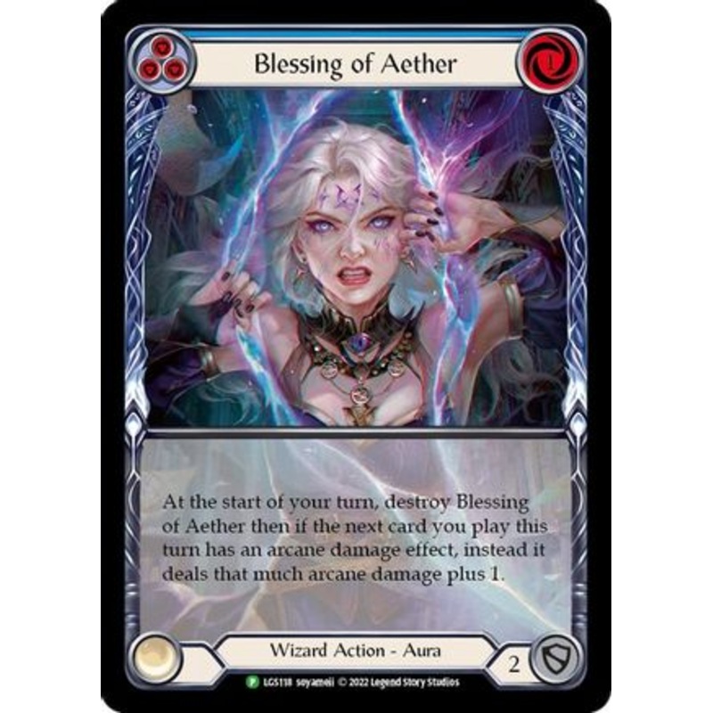Blessing of Aether (Blue) – LGS118 (LGS118) Rainbow Foil – Flesh and Blood: Promo Cards