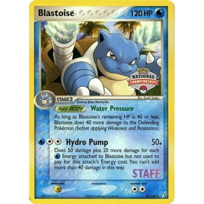 Blastoise (14/100) (National Championship Promo Staff) [EX: Crystal Guardians]