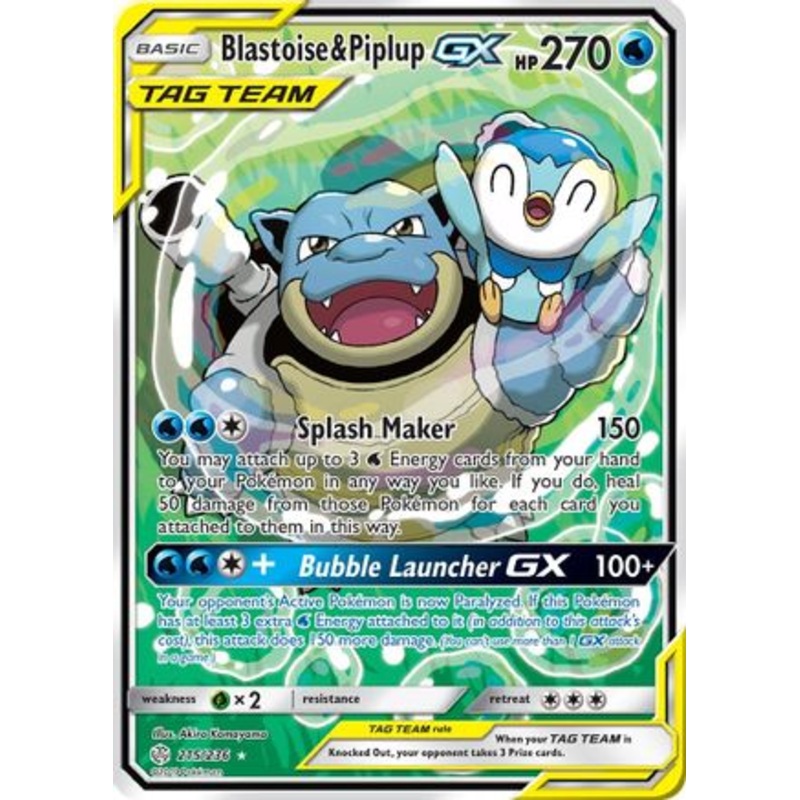 Blastoise & Piplup GX (215/236) [Sun & Moon: Cosmic Eclipse]