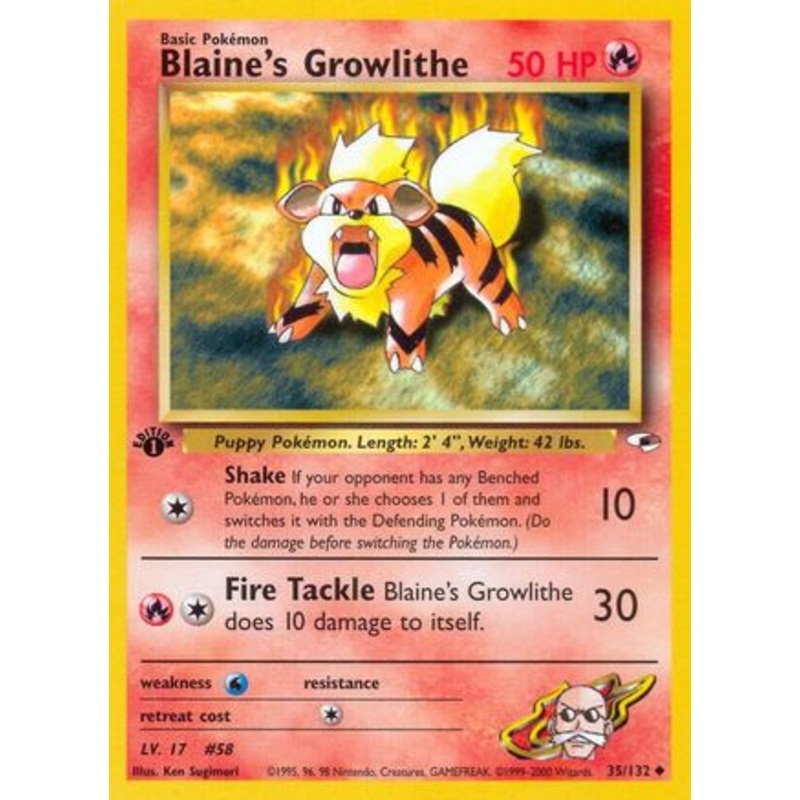 Blaine’s Growlithe (35/132) [Gym Heroes 1st Edition]