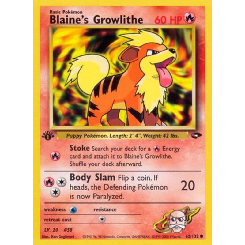 Blaine’s Growlithe (62/132) [Gym Challenge 1st Edition]