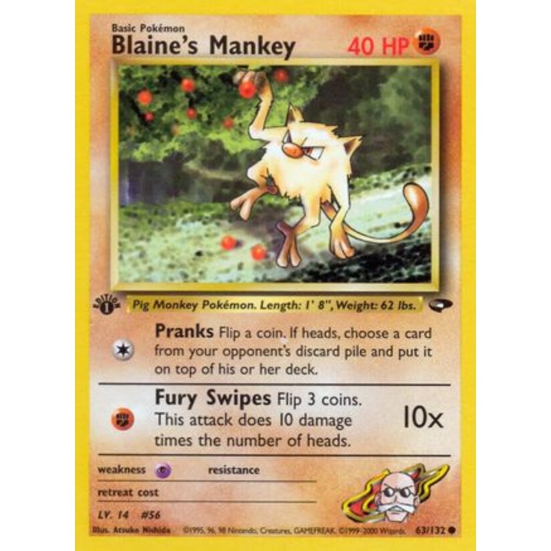 Blaine’s Mankey (63/132) [Gym Challenge Unlimited]