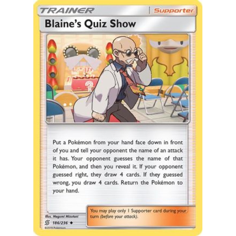 Blaine’s Quiz Show (186/236) [Sun & Moon: Unified Minds] Reverse Holofoil