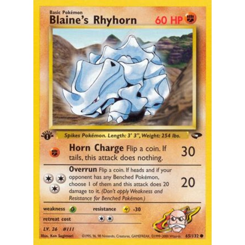 Blaine’s Rhyhorn (65/132) [Gym Challenge 1st Edition]