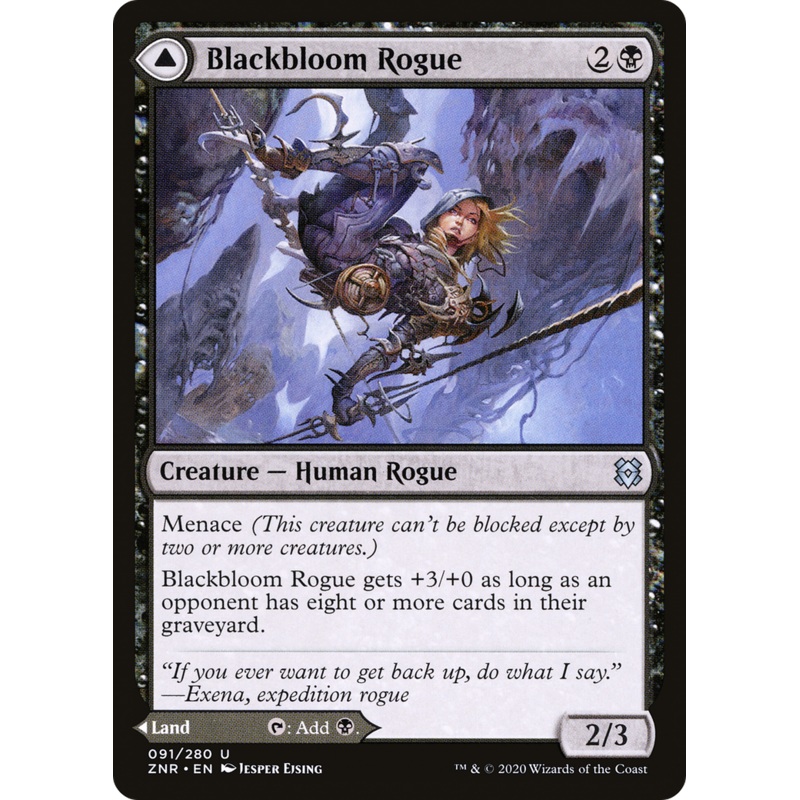 Blackbloom Rogue // Blackbloom Bog [Zendikar Rising] Foil