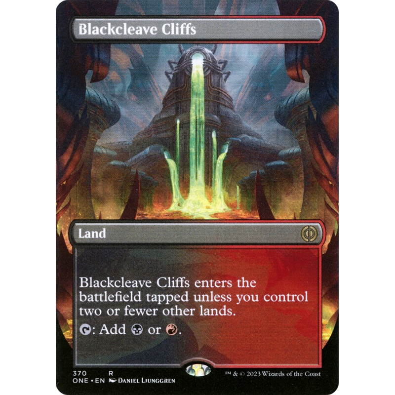 Blackcleave Cliffs (Borderless Alternate Art) [Phyrexia: All Will Be One] Foil