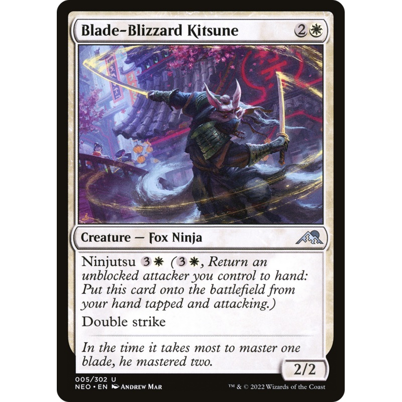 Blade-Blizzard Kitsune [Kamigawa: Neon Dynasty] Foil