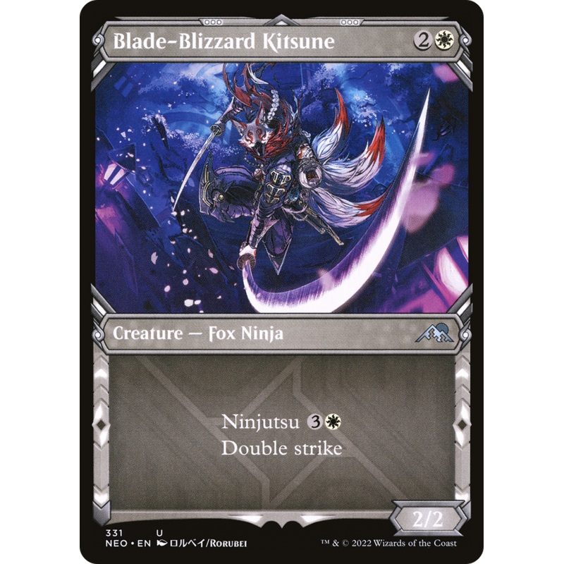 Blade-Blizzard Kitsune (Showcase Ninja) [Kamigawa: Neon Dynasty]