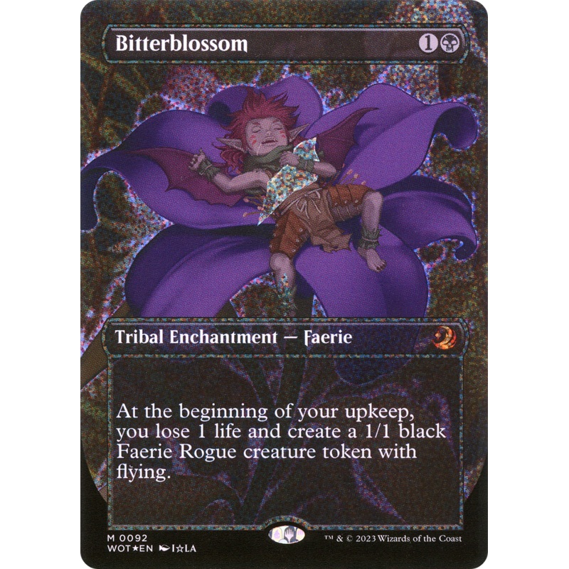 Bitterblossom (Anime Borderless) (Confetti Foil) [Wilds of Eldraine: Enchanting Tales]