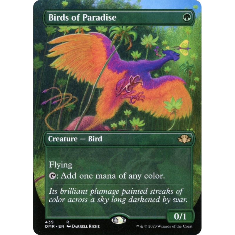 Birds of Paradise (Borderless Alternate Art) [Dominaria Remastered] Foil