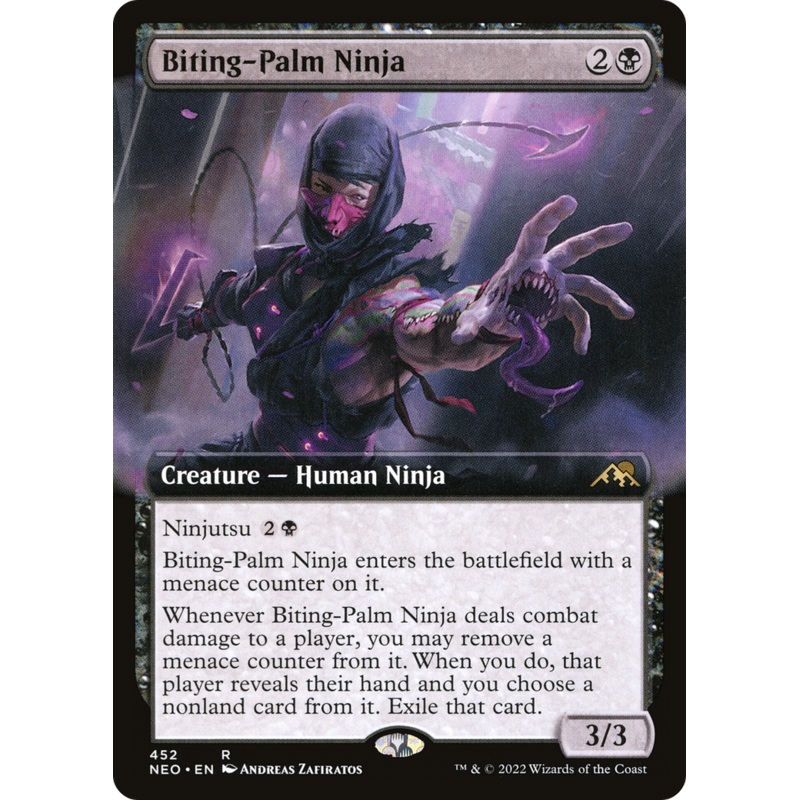 Biting-Palm Ninja (Extended Art) [Kamigawa: Neon Dynasty] Foil