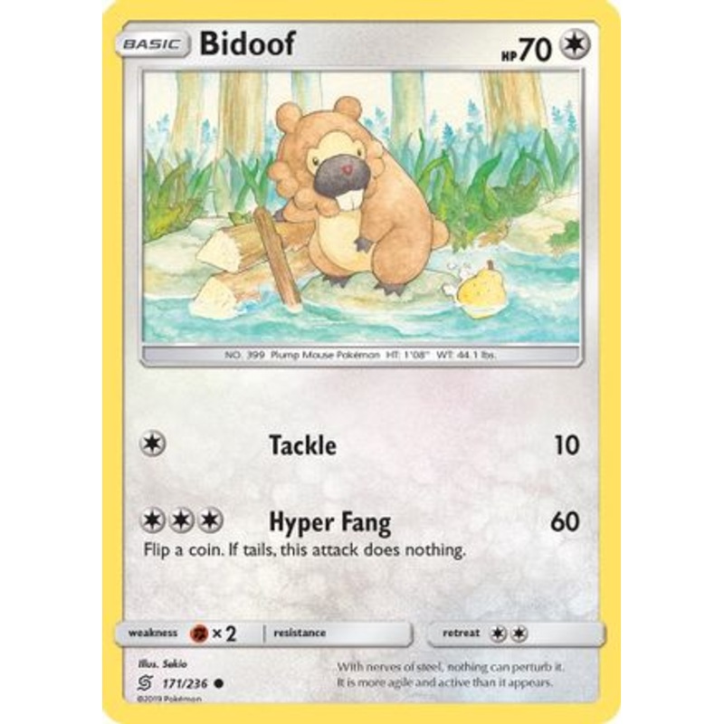 Bidoof (171/236) [Sun & Moon: Unified Minds] Reverse Holofoil