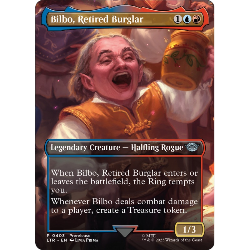 Bilbo, Retired Burglar (Borderless Alternate Art) [The Lord of the Rings: Tales of Middle-Earth]