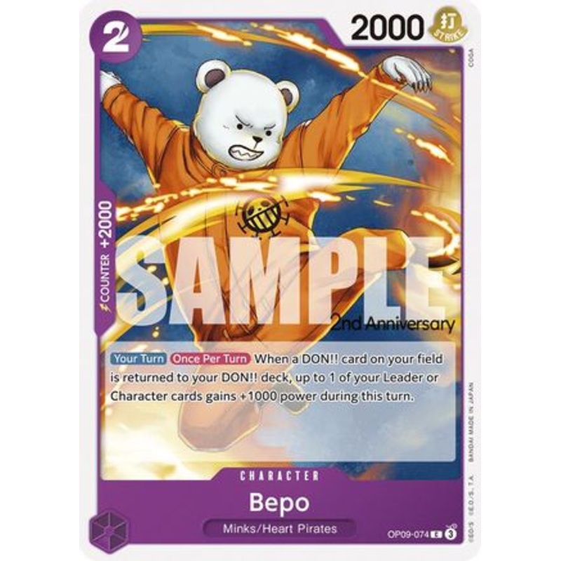 Bepo (OP09-074) 2nd Anniversary Tournament Cards