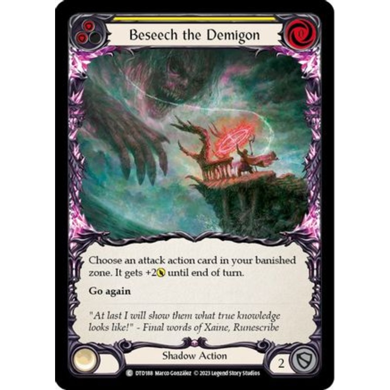 Beseech the Demigon (Yellow) (DTD188) Rainbow Foil – Dusk till Dawn