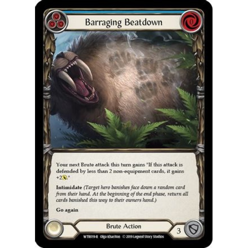 Barraging Beatdown (Blue) (WTR019) Unlimited Edition Rainbow Foil – Welcome to Rathe
