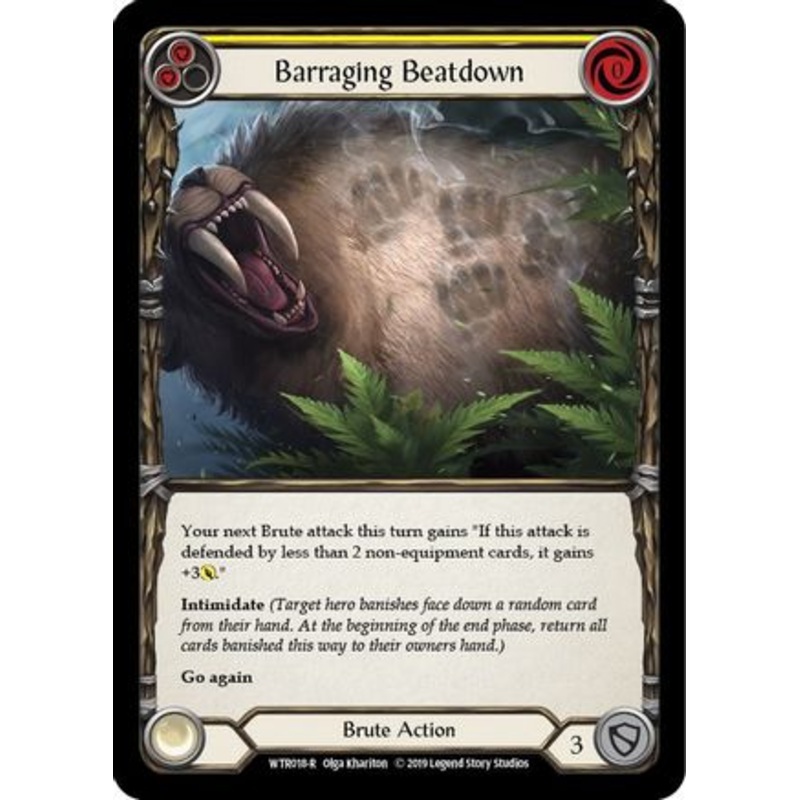Barraging Beatdown (Yellow) (WTR018) 1st Edition Rainbow Foil – Welcome to Rathe