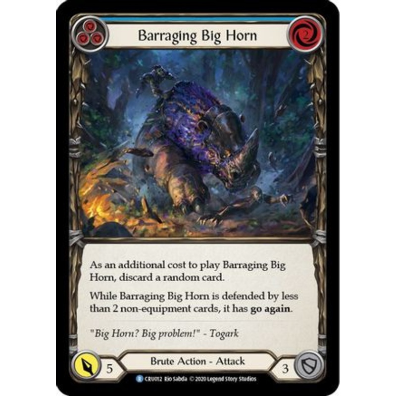 Barraging Big Horn (Blue) (CRU012) – Crucible of War 1st Edition Rainbow Foil