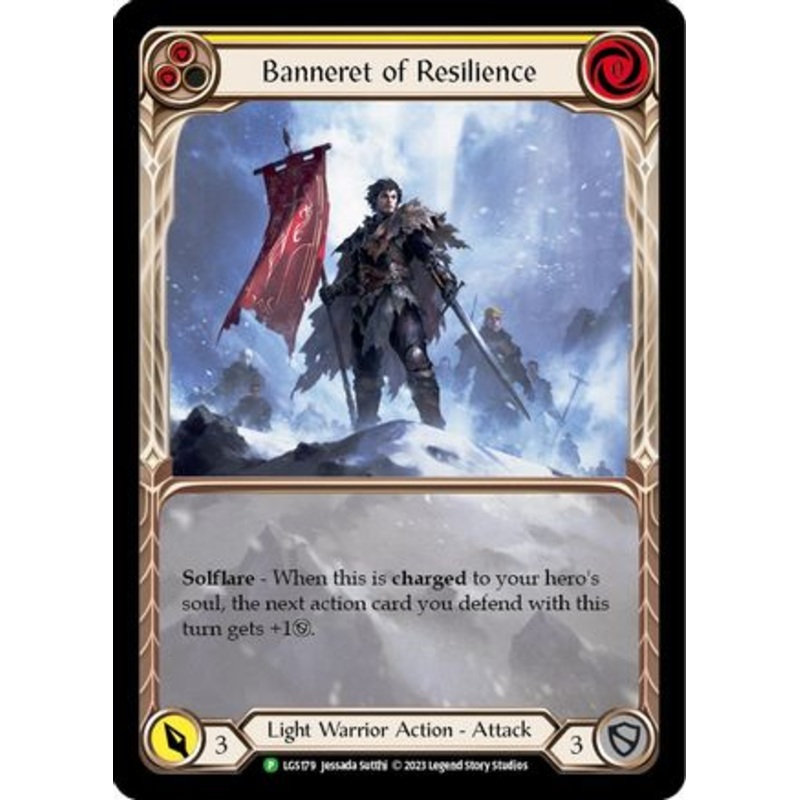 Banneret of Resilience – LGS179 (LGS179) Rainbow Foil – Flesh and Blood: Promo Cards