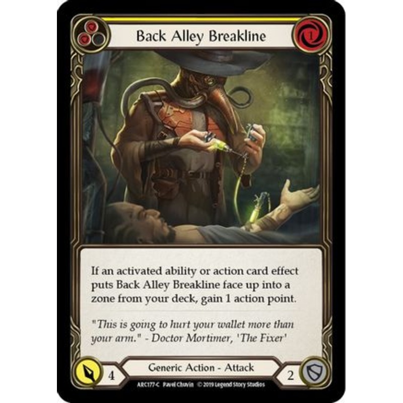 Back Alley Breakline (Yellow) (ARC177) Unlimited Edition Rainbow Foil – Arcane Rising