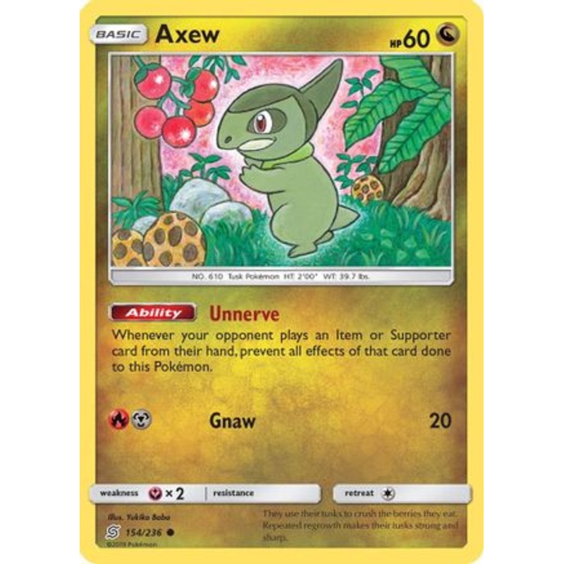 Axew (154/236) [Sun & Moon: Unified Minds] Reverse Holofoil