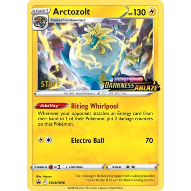 Arctozolt (SWSH036) (Staff Prerelease Promo) [Sword & Shield: Black Star Promos]