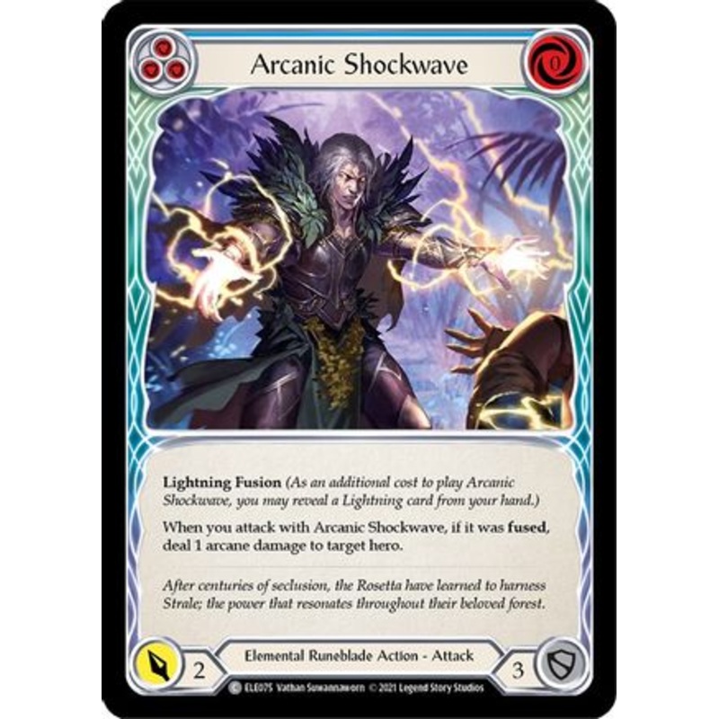 Arcanic Shockwave (Blue) (ELE075) 1st Edition Rainbow Foil – Tales of Aria