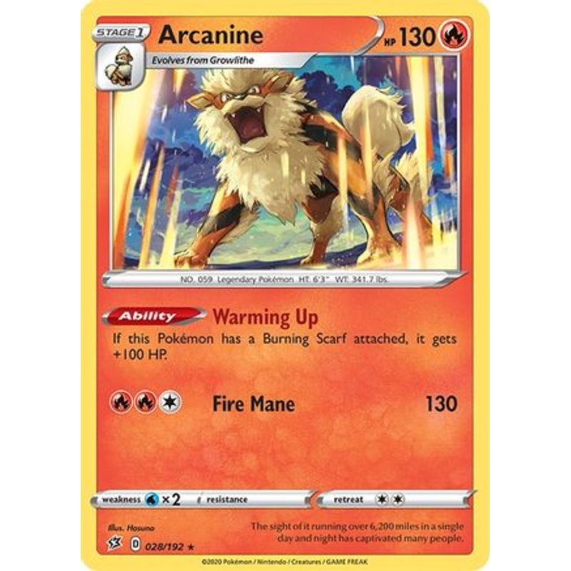 Arcanine (028/192) [Sword & Shield: Rebel Clash] Reverse Holofoil