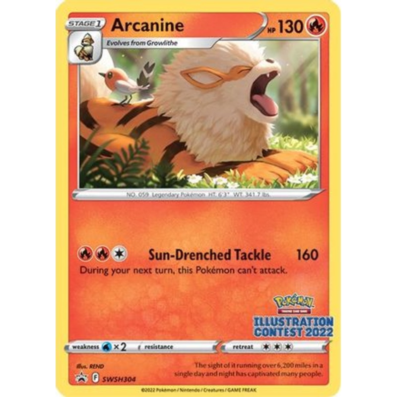 Arcanine (SWSH304) (Illustration Contest 2022) [Sword & Shield: Black Star Promos]