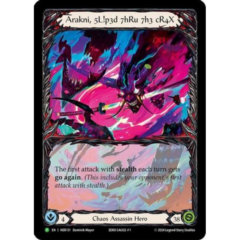 Arakni, 5L!p3d 7hRu 73h cR4X – HER131 Rainbow Foil (HER131) – Flesh and Blood: Promo Cards