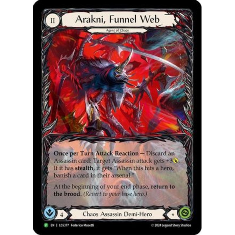 Arakni, Funnel Web (Extended Art) – LGS377 Rainbow Foil (LGS377) – Flesh and Blood: Promo Cards