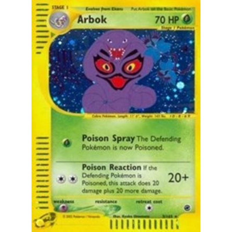 Arbok (3/165) [Expedition: Base Set] Reverse Holofoil