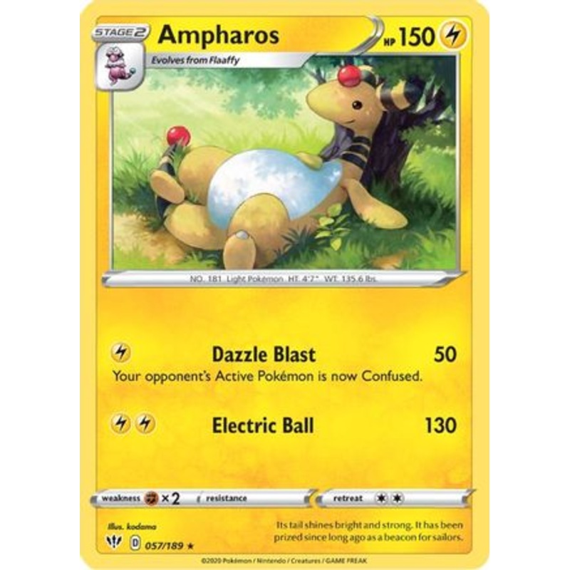 Ampharos (057/189) [Sword & Shield: Darkness Ablaze] Reverse Holofoil