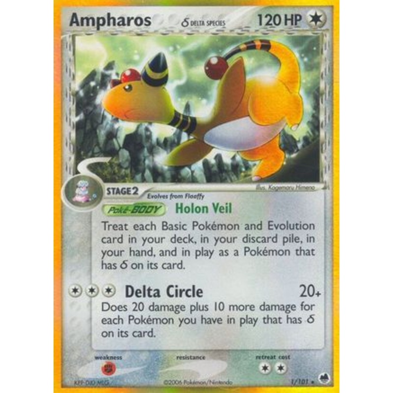 Ampharos (1/101) (Delta Species) (Stamped) [EX: Dragon Frontiers]