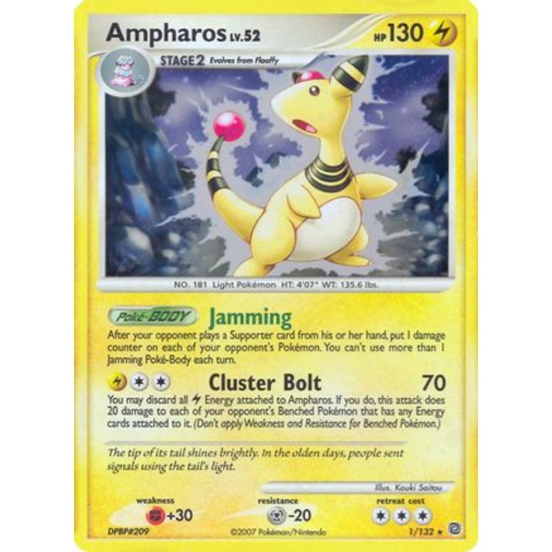 Ampharos (1/132) (Theme Deck Exclusive) [Diamond & Pearl: Secret Wonders]
