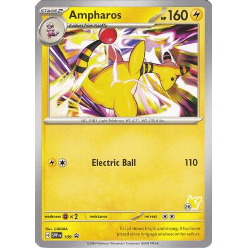 Ampharos (109) (Pikachu Stamp #28) [Battle Academy 2024]