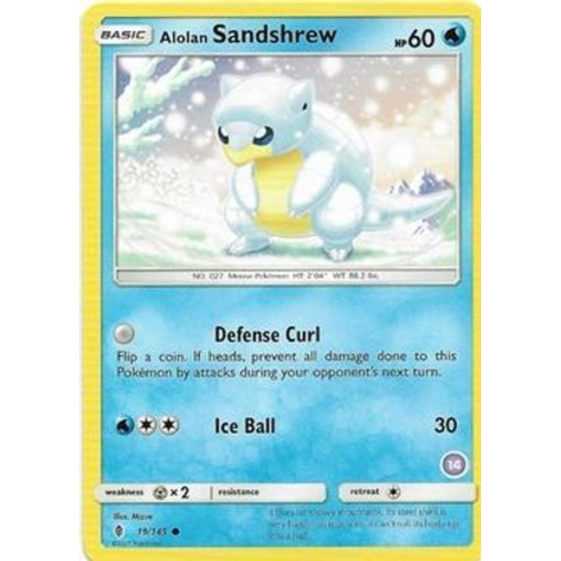 Alolan Sandshrew (19/145) (Deck Exclusive #14) [Sun & Moon: Trainer Kit – Alolan Sandslash]