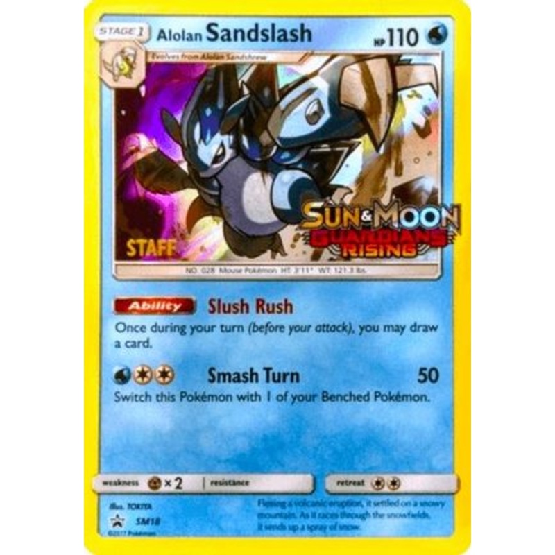 Alolan Sandslash (SM18) (Staff Prerelease Promo) [Sun & Moon: Black Star Promos]
