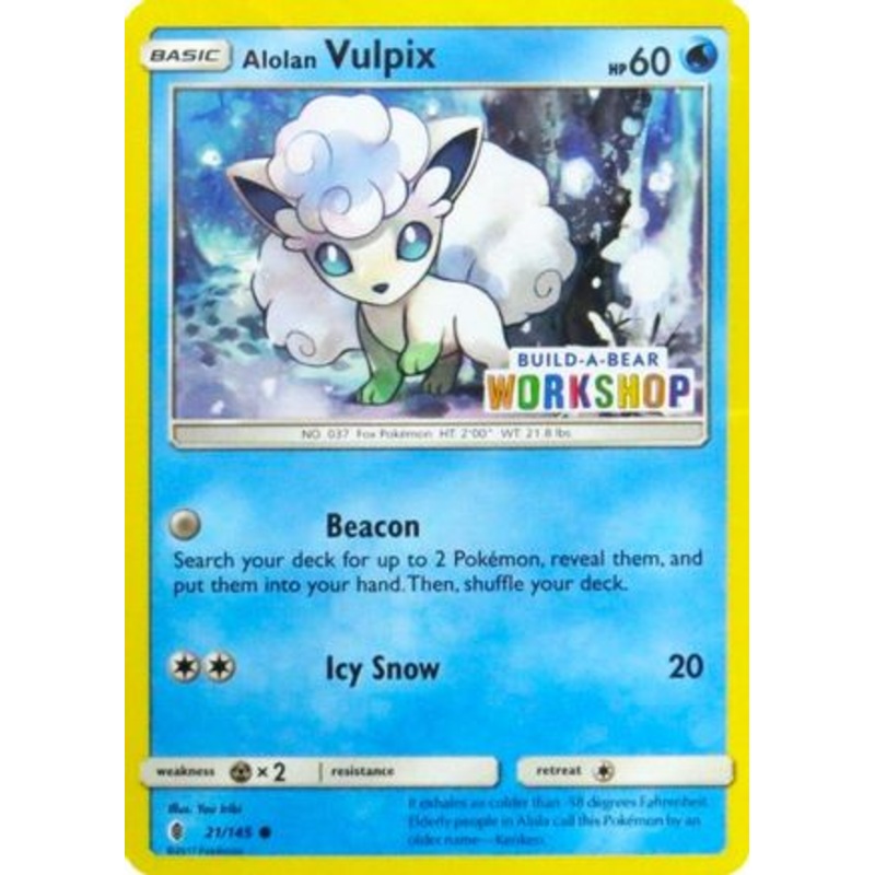 Alolan Vulpix (21/145) (Build A Bear Workshop Exclusive) [Sun & Moon: Guardians Rising]