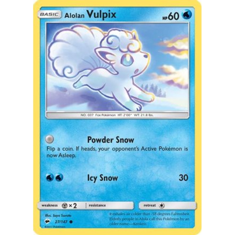 Alolan Vulpix (27/147) [Sun & Moon: Burning Shadows] Reverse Holofoil