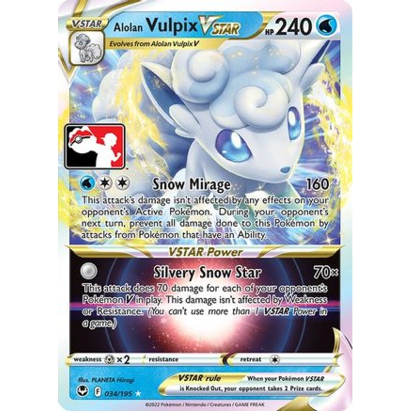Alolan Vulpix VSTAR (034/195) [Prize Pack Series Three]