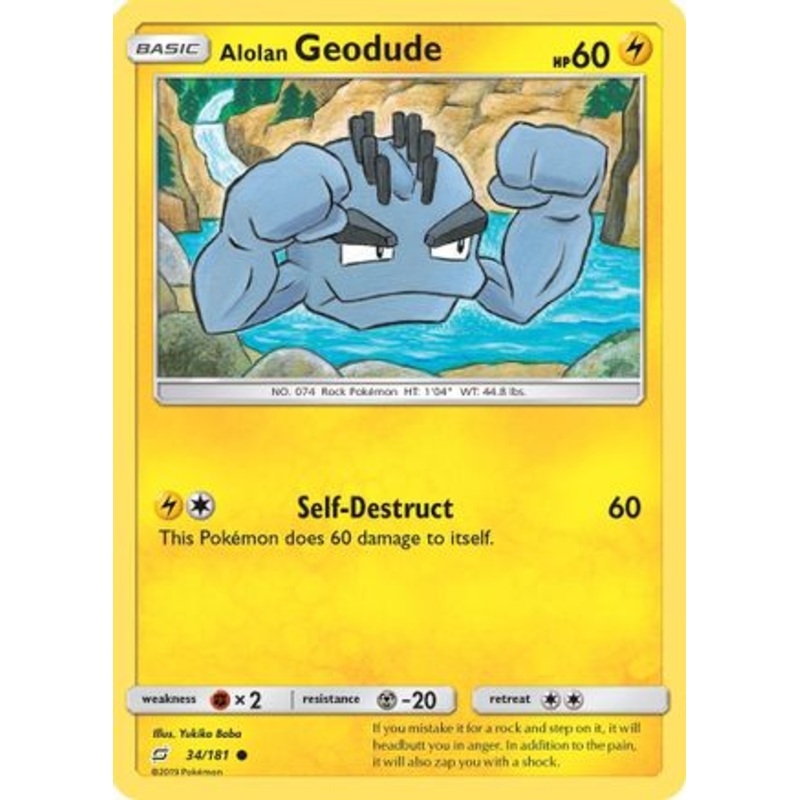 Alolan Geodude (34/181) [Sun & Moon: Team Up] Reverse Holofoil